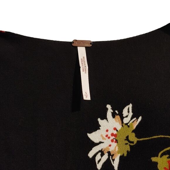 Free People Dress Times On My Side Mini Tea Small Black Floral - Picture 5 of 7